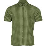 Grüne Karo Kurzärmelige Button Down Kragen Herrenkurzarmhemden mit Knopf aus Polyester Größe M für den für den Sommer 