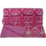 Pinke Gesteppte Vintage Tagesdecken & Bettüberwürfe aus Baumwolle 