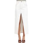Reduzierte Weiße Bestickte PINKO Maxi Lange Jeansröcke mit Reißverschluss aus Denim für Damen Größe M 