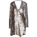 Reduzierte Goldene Langärmelige PINKO Mini Winterkleider mit Pailletten aus Viskose für Damen Größe XS 