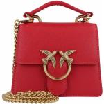Reduzierte Rote Elegante PINKO Love Lederhandtaschen aus Leder für Damen mini 
