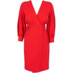 Reduzierte Rote Elegante PINKO Midi V-Ausschnitt Bandage-Kleider & Bodycon-Kleider mit Puffärmeln enganliegend für Damen für Partys 
