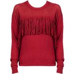 Reduzierte Rote PINKO Rundhals-Ausschnitt Kaschmir-Pullover mit Fransen aus Wolle für Damen Größe S 