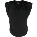 Reduzierte Schwarze Elegante PINKO Black V-Ausschnitt T-Shirts aus Satin für Damen Größe S 