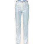 Blaue PINKO Straight Leg Jeans mit Fransen aus Baumwolle für Damen Größe S 