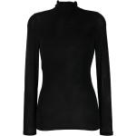 Schwarze Elegante Langärmelige PINKO Black Kaschmir-Pullover aus Wolle für Damen Größe S 