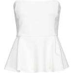 Reduzierte Weiße Elegante PINKO Trägerlose Tops mit Volants mit Reißverschluss aus Polyester für Damen Größe S 