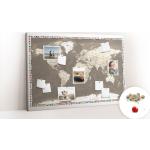 Braune Weltkarten mit Weltkartenmotiv aus Metall 100-teilig 