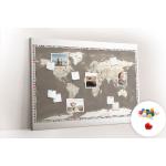 Braune Weltkarten mit Weltkartenmotiv aus Kork 100-teilig 