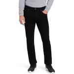 Schwarze Atmungsaktive PIONEER Rando Stretch-Jeans mit Reißverschluss aus Baumwolle für Herren Weite 30, Länge 30 