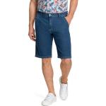 Blaue Unifarbene Casual PIONEER Jeans-Bermudas mit Reißverschluss aus Baumwolle für Herren Übergrößen 