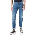 Hellblaue Bestickte PIONEER Jeans mit Stickerei mit Reißverschluss aus Baumwolle für Herren Größe XXL Weite 36, Länge 30 