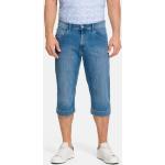 Reduzierte Hellblaue Unifarbene Sportliche PIONEER Jeans-Shorts mit Reißverschluss aus Baumwolle für Herren 