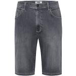 Graue PIONEER Jeans Stretch-Shorts mit Reißverschluss aus Baumwolle für Herren für den für den Sommer 