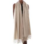 Beige Elegante Pashmina-Schals für Damen Größe L für den für den Winter 