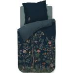 Blaue Blumenmuster Romantische PIP Wendebettwäsche mit Reißverschluss aus Perkal 155x220 