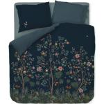Blaue Blumenmuster Romantische PIP Wendebettwäsche mit Reißverschluss aus Perkal 200x200 