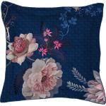 Blaue Blumenmuster Moderne PIP Sofakissen & Dekokissen aus Textil 45x45 