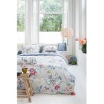Weiße Blumenmuster PIP Bettwäsche Sets & Bettwäsche Garnituren aus Baumwolle maschinenwaschbar 200x200 