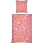 Reduzierte Pinke Blumenmuster Romantische PIP Bettwäsche aus Perkal 