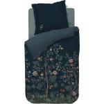 Blaue Blumenmuster Romantische PIP Blumenbettwäsche mit Reißverschluss aus Baumwolle 135x200 