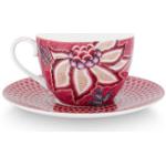 Pinke Blumenmuster PIP Teetassen aus Porzellan 