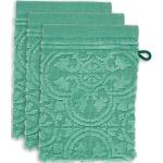 Reduzierte Grüne PIP Waschhandschuhe mit Ornament-Motiv aus Frottee trocknergeeignet 30x50 3-teilig 