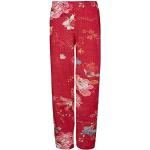 Rote Blumenmuster PIP Pyjamahosen lang aus Viskose für Damen Größe S 