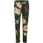 Dunkelgrüne Blumenmuster PIP Pyjamahosen lang aus Viskose für Damen Größe M 