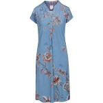 Blaue Blumenmuster Kurzärmelige PIP Midi Damennachthemden aus Jersey Größe L 