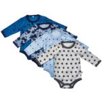 Reduzierte Blaue Langärmelige Pippi Kinderlangarmbodys aus Baumwolle maschinenwaschbar für Jungen Größe 56 4-teilig 