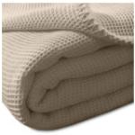 Beige Kuscheldecken & Wohndecken aus Baumwolle maschinenwaschbar 150x210 