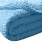 Hellblaue Kuscheldecken & Wohndecken aus Baumwolle maschinenwaschbar 150x210 