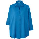Reduzierte Himmelblaue 3/4-ärmelige TCHIBO V-Ausschnitt V-Shirts aus Viskose für Damen Größe S 