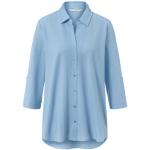 Hellblaue 3/4-ärmelige TCHIBO V-Ausschnitt V-Shirts aus Polyamid für Damen Größe S 