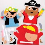 Baker Ross Piraten & Piratenschiff Handpuppen aus Filz für Jungen 4-teilig 