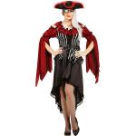 Bordeauxrote Langärmelige Buttinette Piratenkostüme mit Fransen für Damen Größe M 