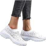 Weiße Low Sneaker mit Strass ohne Verschluss aus Mesh leicht für Damen Größe 40 für den für den Sommer 