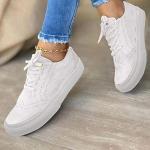Weiße Low Sneaker ohne Verschluss aus Mesh leicht für Damen Größe 40 für den für den Sommer 