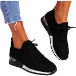 Schwarze Low Sneaker ohne Verschluss aus Mesh leicht für Damen Größe 41,5 für den für den Sommer 
