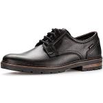 Schwarze Business Gabor Pius Gore Tex Blockabsatz Derby Schuhe mit Schnürsenkel in Komfortweite aus Glattleder mit herausnehmbarem Fußbett für Herren Größe 46 