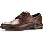 Braune Business Gabor Pius Gore Tex Blockabsatz Derby Schuhe mit Schnürsenkel in Komfortweite aus Glattleder für Herren Größe 43 
