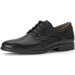 Schwarze Business Gabor Pius Derby Schuhe mit Schnürsenkel in Breitweite aus Veloursleder mit herausnehmbarem Fußbett für Herren Größe 49,5 