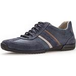 Reduzierte Blaue Gabor Pius Low Sneaker mit Schnürsenkel in Komfortweite aus Veloursleder mit herausnehmbarem Fußbett für Herren Größe 42,5 