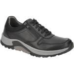 Schwarze Gabor Rollingsoft Runde Low Sneaker mit Reißverschluss in Normalweite aus Glattleder mit herausnehmbarem Fußbett für Herren Größe 40,5 