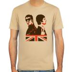 Pixda T-Shirt Liam & Noel Gallagher (Oasis Legenden) ::: Farbauswahl: SkyBlue, Sand oder weiß ::: Größen: S-XXL
