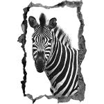 Bunte Pixxprint Wandtattoos Zebra mit Tiermotiv aus Vinyl 
