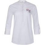 Reduzierte Weiße Melierte Langärmelige Piz Palü Stehkragen Stehkragenhemden für Damen Größe XS für den für den Sommer 