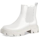 Reduzierte Weiße Elegante Plateauabsatz Chelsea-Boots für Damen Größe 38 