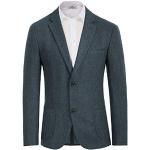 Dunkelblaue Business Tweed-Sakkos mit Knopf aus Tweed für Herren Größe L zur Hochzeit 